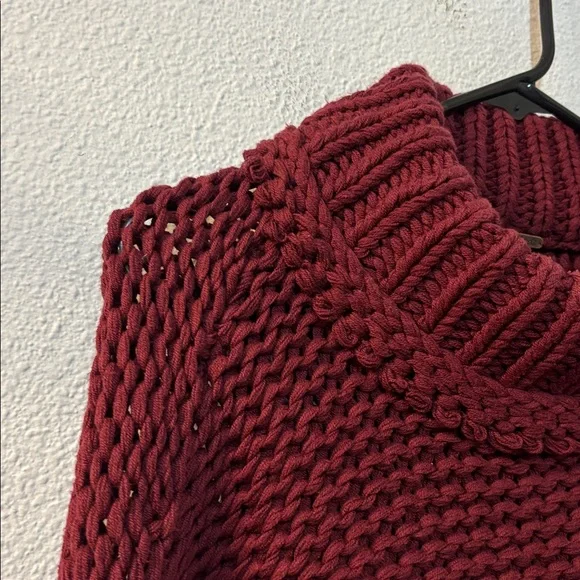 Free People Deep Red Mockneck Sweater - Picture 2 of 8